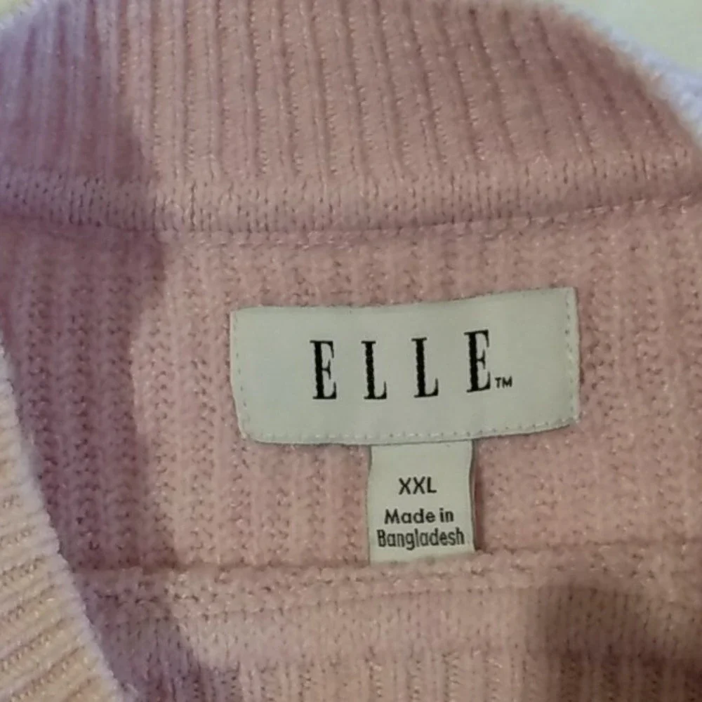ELLE Women's Stripe Sweater Size XXL Pink Purple Burgundy‎ Sparkle
